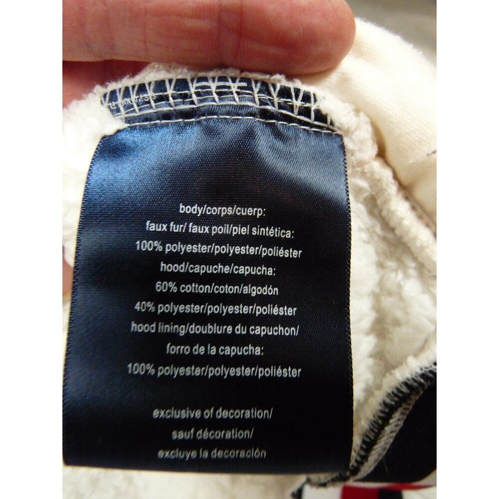 Tommy Hilfiger White Fur with Red/Blue Stripe Hoodie Full Zipper Jacket Size S/P - Picture 6 of 10